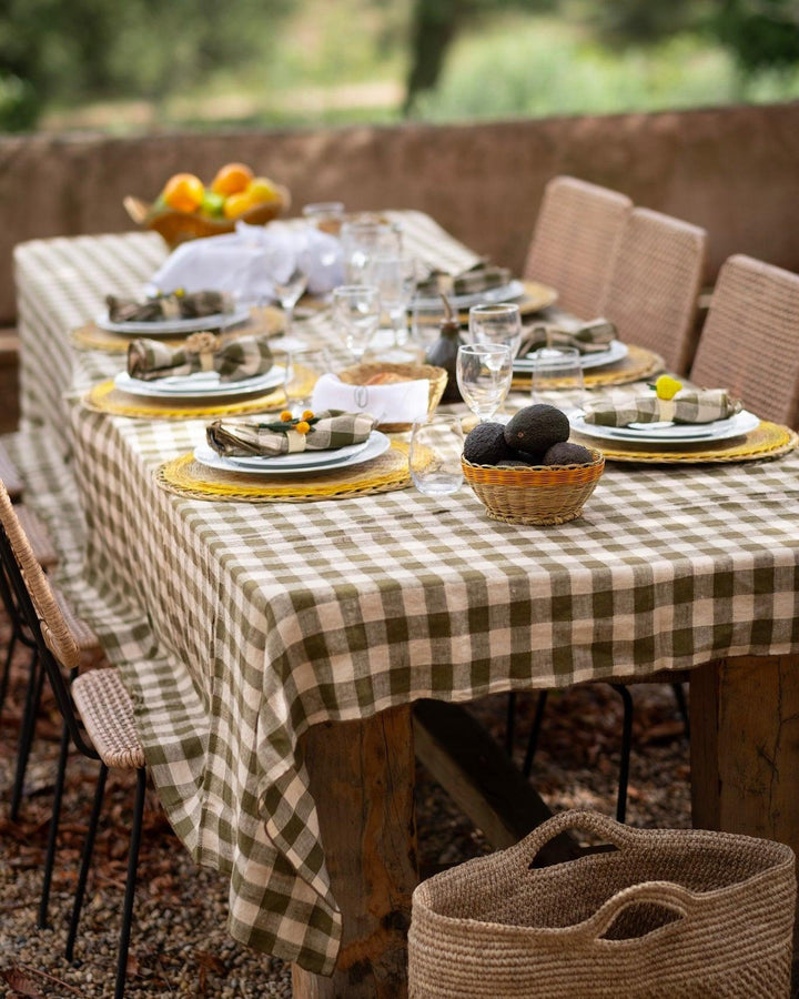 Set de table Rural jaune PAO Maison, détail du motif rural