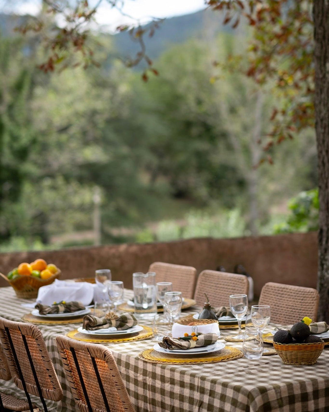 Set de table Rural Jaune PAO Maison texture tissu