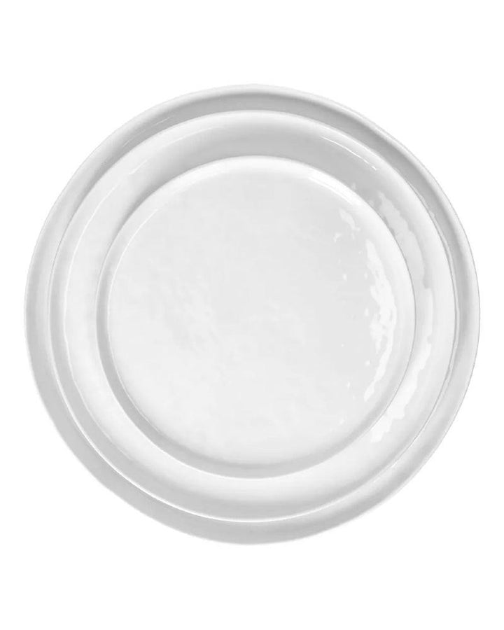 Large Round Porcelino Plate, White