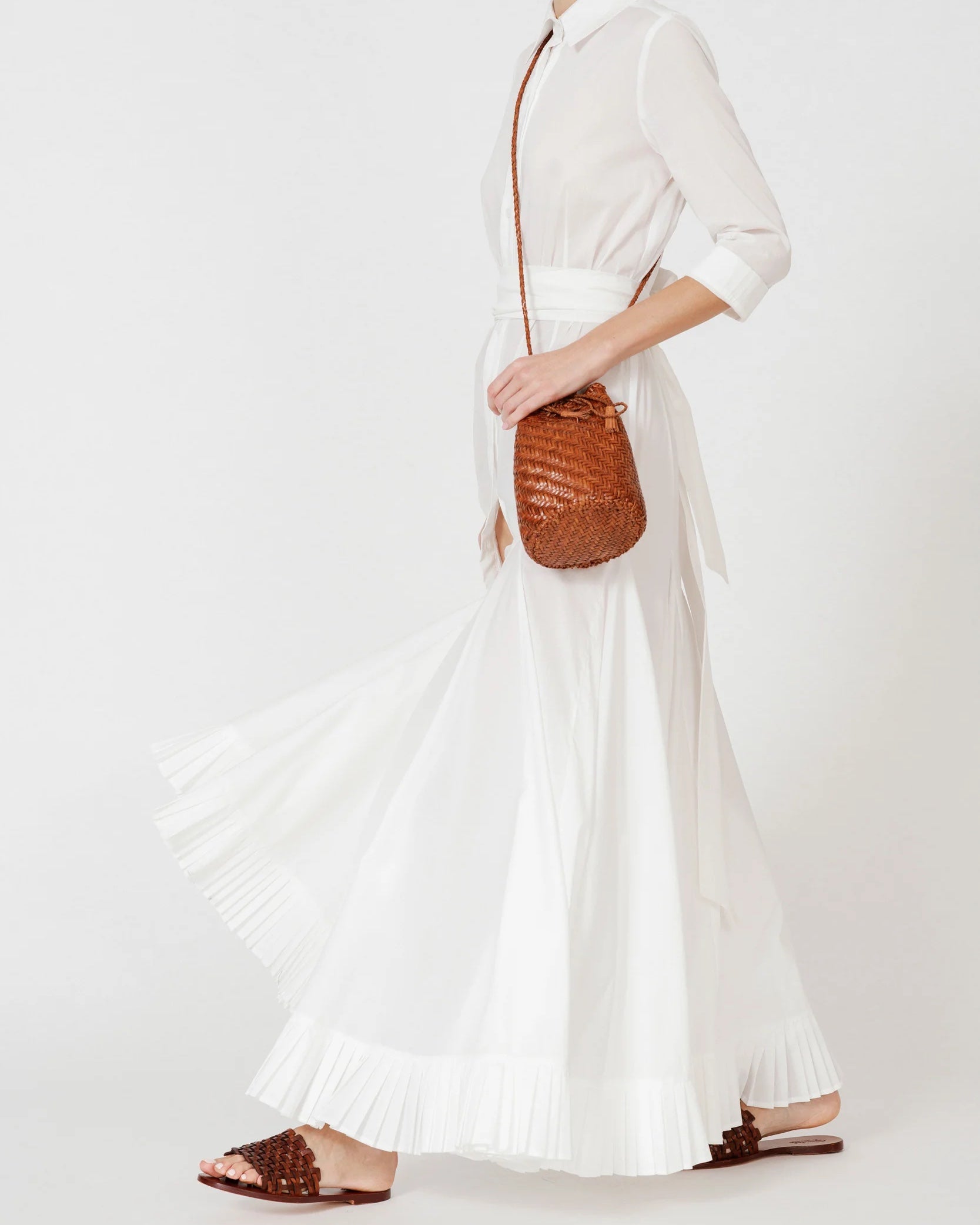 Double Jump Pompom Bag, Tan