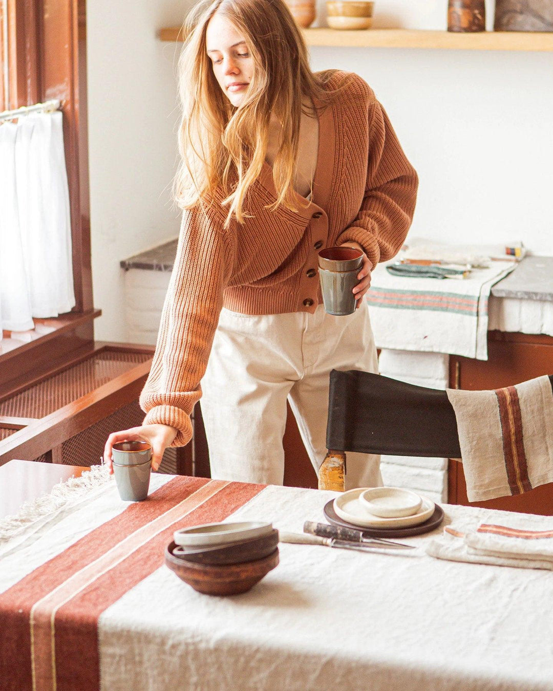 Nappe The Belgian Table Throw, Fisherman.