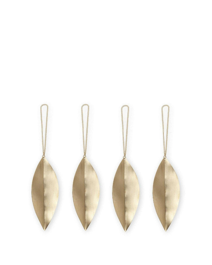 Ornements feuilles laiton de Ferm Living, lot de 4