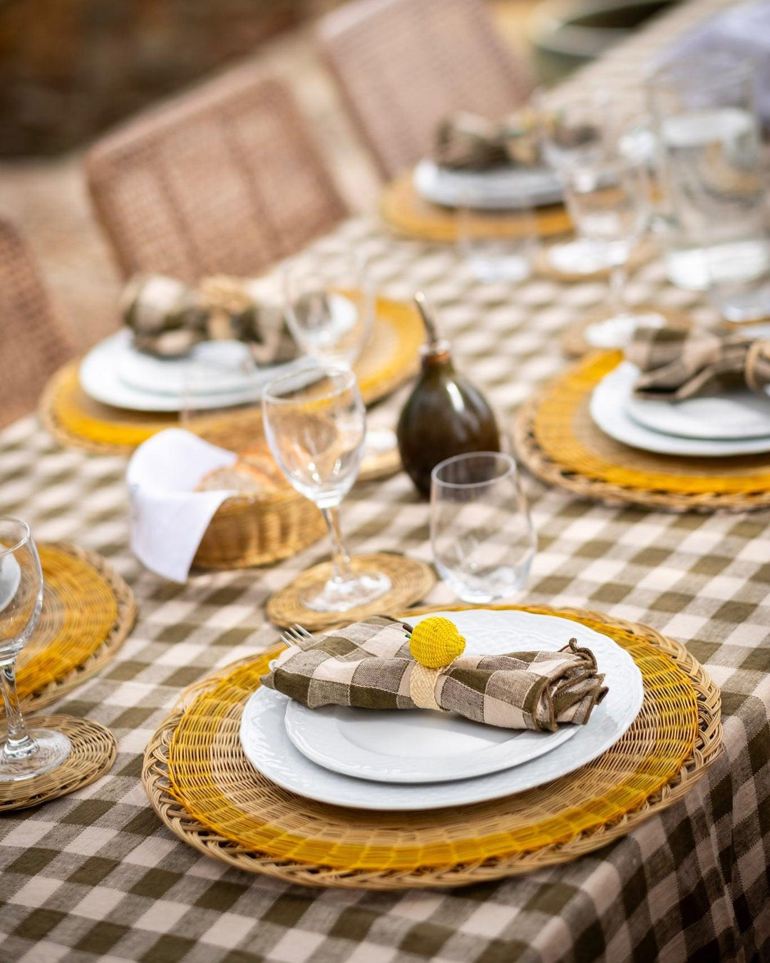 Set de table Rural Jaune PAO Maison pliure