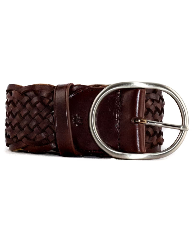 Ceinture Weave Belt Oval Buckle, DarkBrown, Dragon Diffusion