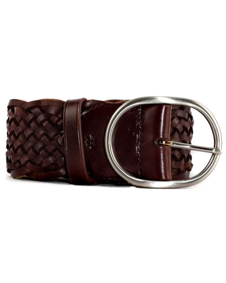 Ceinture Weave Belt Oval Buckle, DarkBrown, Dragon Diffusion