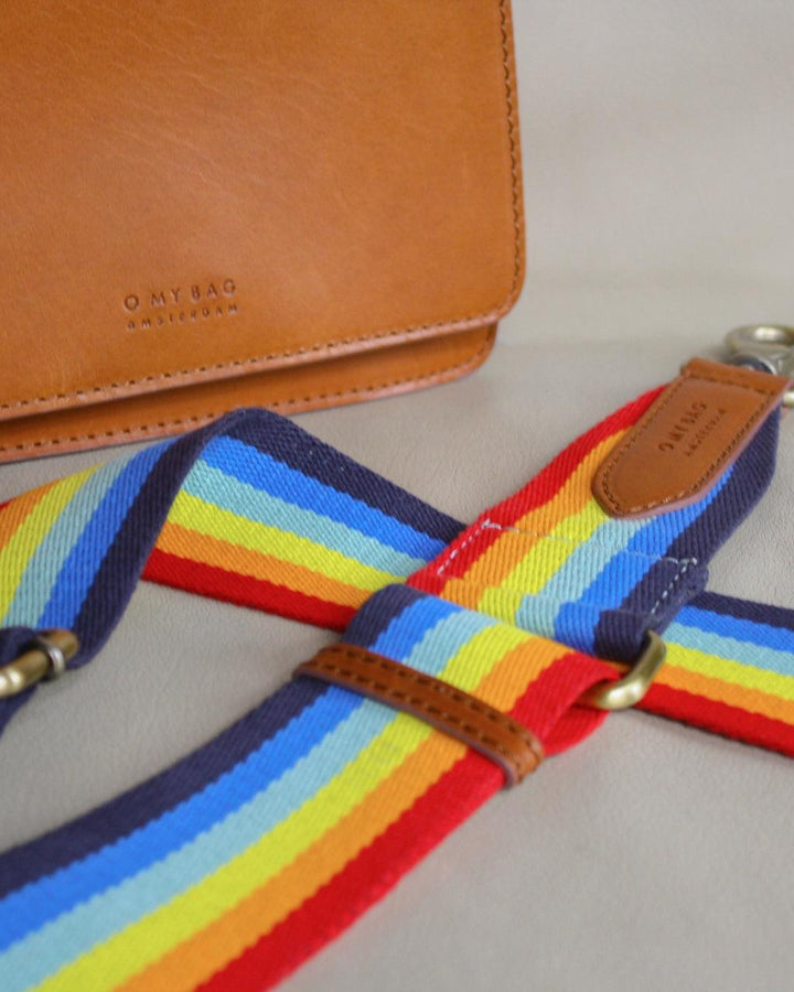 Bandoulière Arc en Ciel, Cuir Cognac.