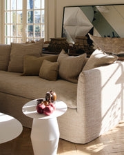 Coussin Vice Versa Toile de Berger Cappuccino Givré, Maison de Vacances