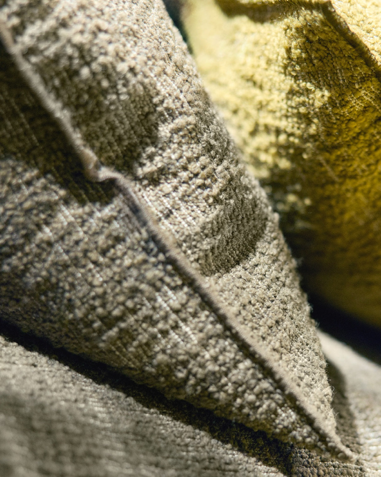 Coussin Vice Versa Toile Biella Dévorée Kaki, Maison de Vacances 