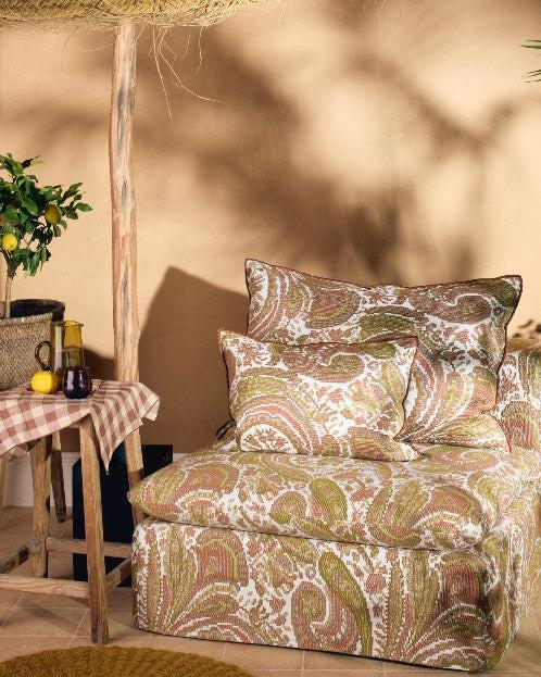 détail jacquard Paisley Bloomsbury coussin