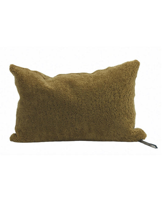 Coussin Vice Versa Fourrures de Mouton Bouclette, Bronze, Maison de Vacances