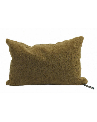 Coussin Vice Versa Fourrures de Mouton Bouclette, Bronze, Maison de Vacances