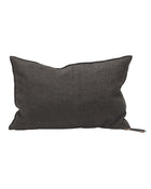 Vice Versa Black Line Soft Washed Chenille Cushion, Carbon