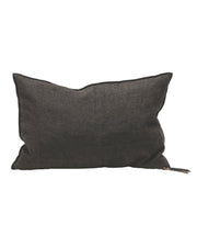 Coussin Vice Versa Black Line Chenille Soft Washed Carbone, Maison de Vacances