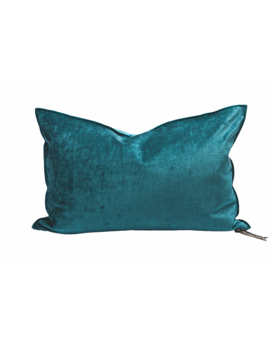 Coussin Vice Versa en Velours Royal Paon, Maison de Vacances