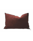 Vice Versa Black Line Soft Washed Chenille Cushion, Chianti