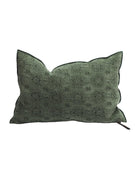 Vice Versa Jacquard Stone Washed Kilim Cushion, Avocado