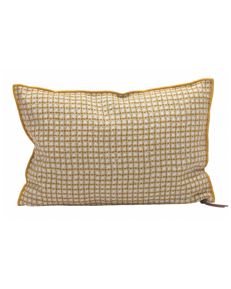 Coussin Vice Versa In and Outdoor Jacquard Bistrot Ocre, Maison de Vacances