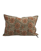 Vice Versa Wabi Sabi Printed Linen Cushion, Terracotta Sunflowers