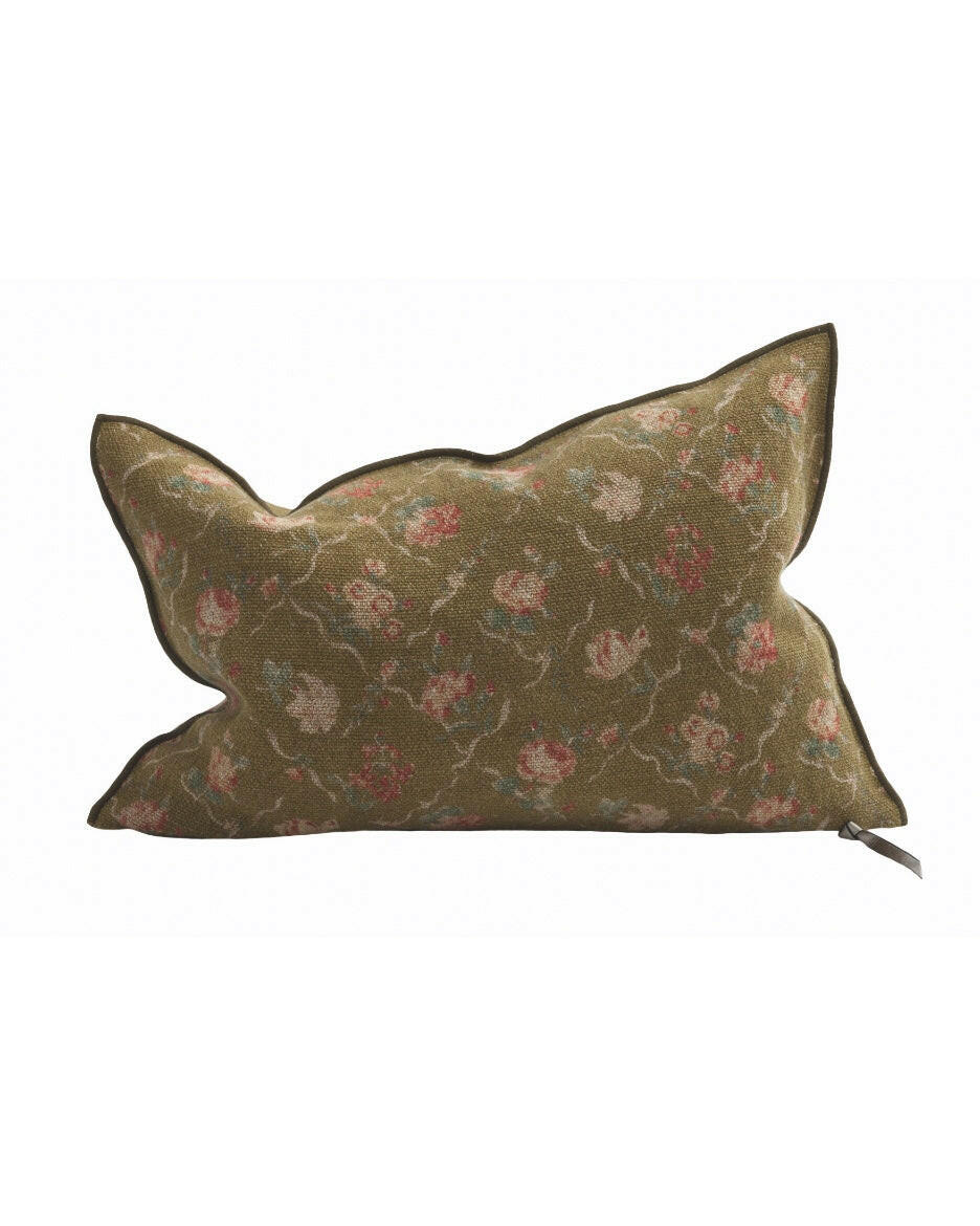 Coussin Vice Versa en toile Lin Wabi-Sabi Jardin Secret, Bronze, Maison de Vacances