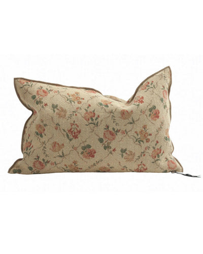 Coussin Vice Versa en toile Lin Wabi-Sabi Jardin Secret, Orgeat, Maison de Vacances