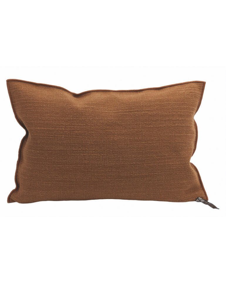 Coussin Vice Versa Toile Belsize Upcyclée, Ambre, Maison de Vacances