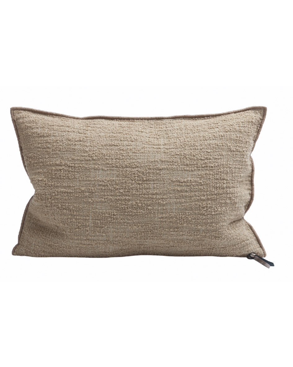 Coussin Vice Versa Toile Biella Dévorée, Cappuccino, Maison de Vacances