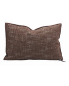 Coussin Vice Versa Toile Biella Dévorée, Muscade