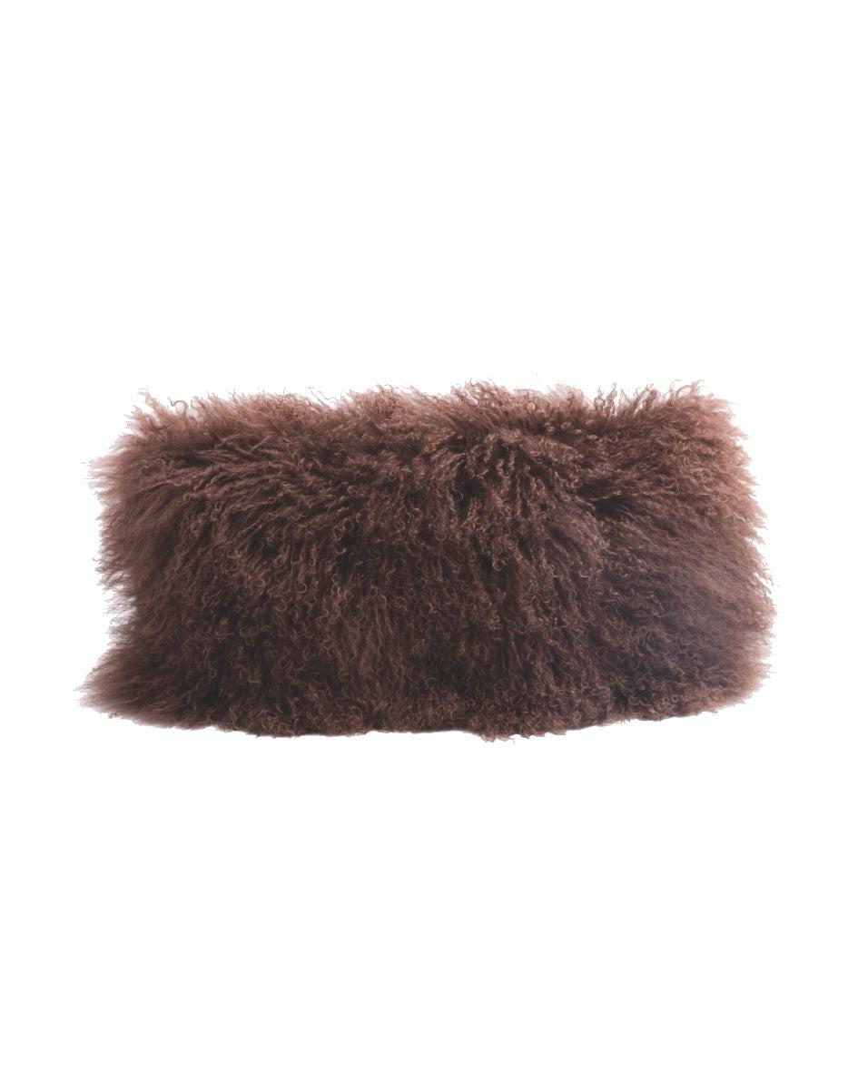 Coussin basic en peau de chèvre du Tibet Muscade, Maison de Vacances 