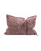 Vice Versa Canvas In & Outdoor Bogolan Cushion, Clay