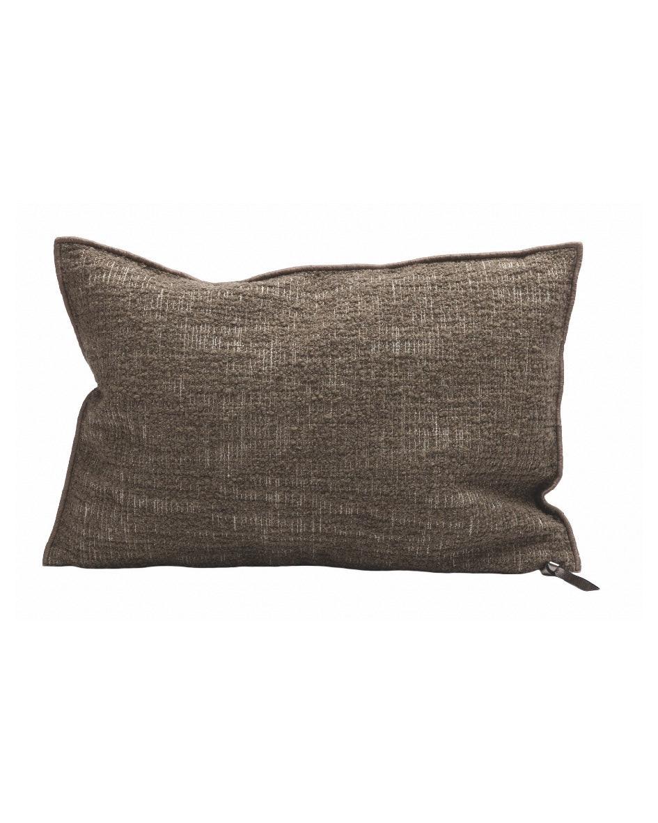 Coussin Vice Versa Toile Biella Dévorée Kaki, Maison de Vacances