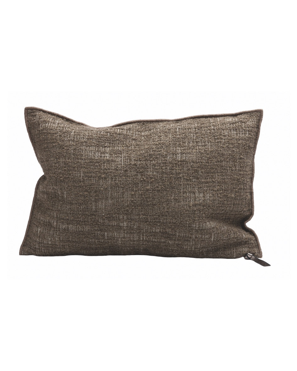 Coussin Vice Versa Toile Biella Dévorée Kaki, Maison de Vacances