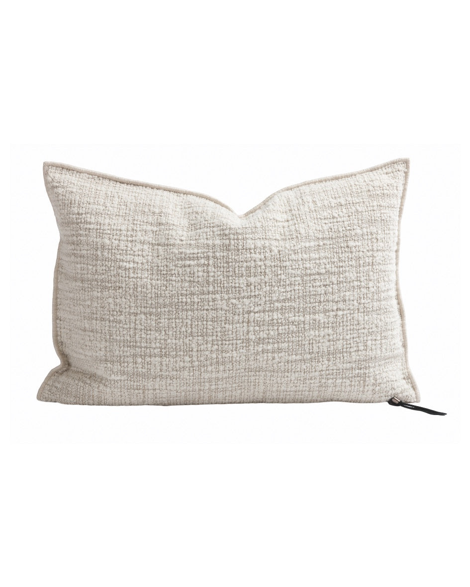 Coussin Vice Versa Toile Biella Dévorée Off White, Maison de Vacances