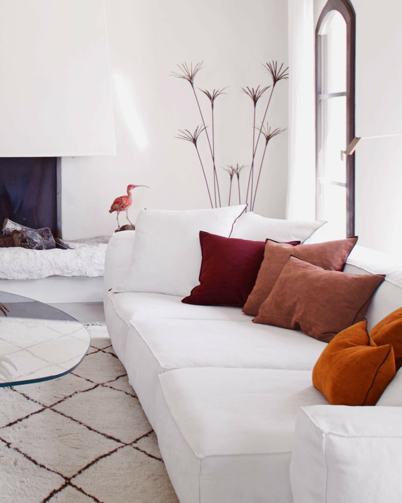 Coussin Vice Versa Chenille Soft Washed, Ambre.