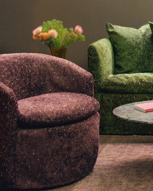 Vice Versa cushion in Wabi-Sabi linen canvas, Samarkand Forest