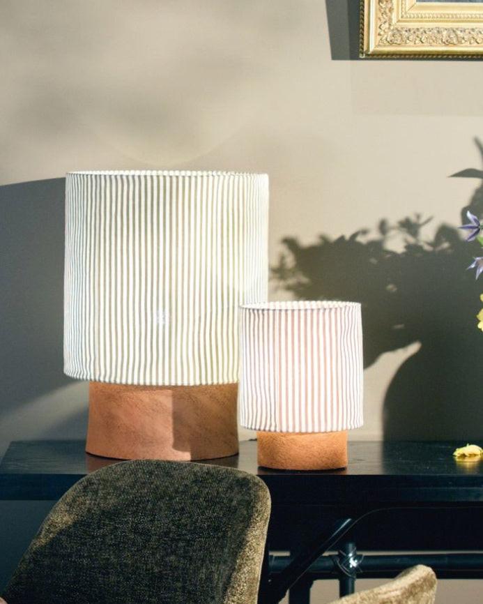 Kalé Lamp in Clay Stoneware &amp; Clay Portofino Canvas