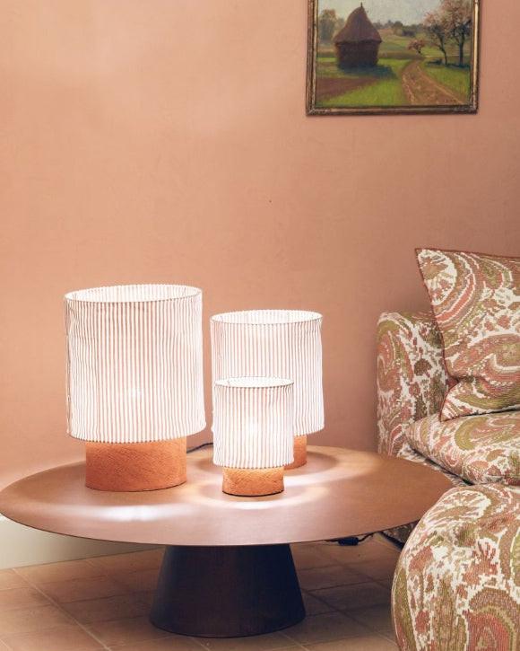 Kalé Lamp in Clay Stoneware &amp; Clay Portofino Canvas