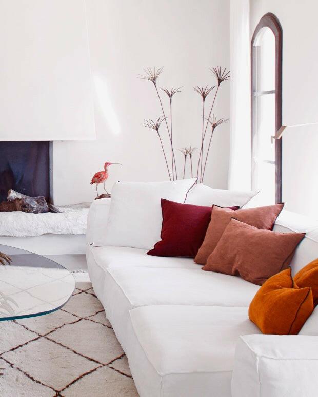 Coussin Vice Versa Black Line Chenille Soft Washed, Chianti, Maison de Vacances