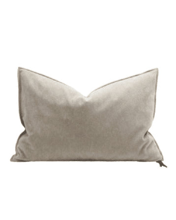 Vice Versa Cushion in Vintage Velvet, Cement