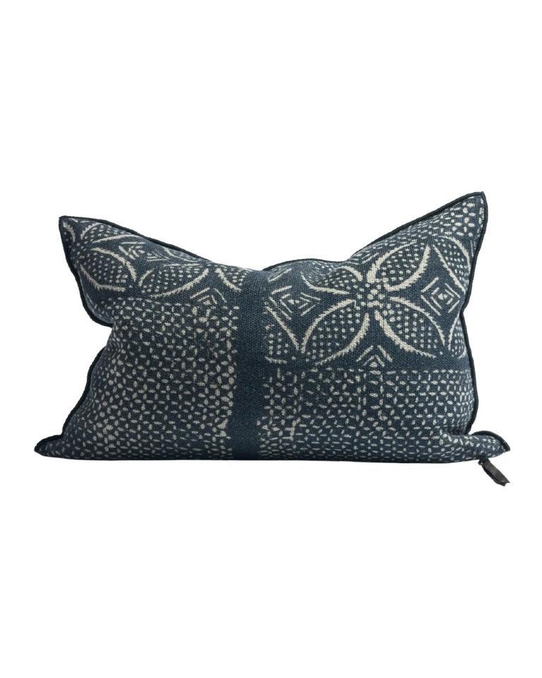 Coussin Vice Versa Lin Wabi-Sabi Bogolan Indigo, Maison de Vacances