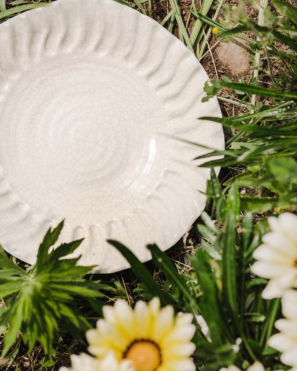 Assiette Creuse XL Dashi Quartz Craquelé en Céramique, Jars