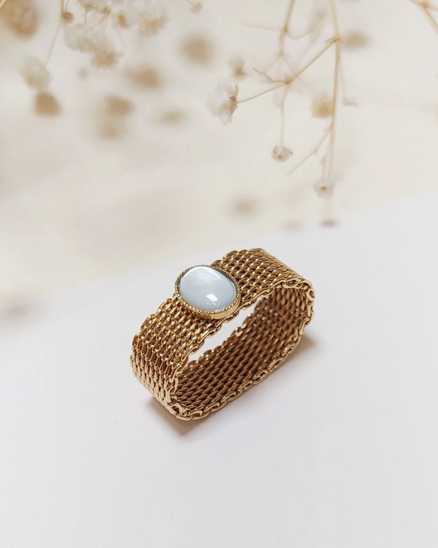 Bague Choker V3, Nacre Blanche, Fabien Ajzenberg