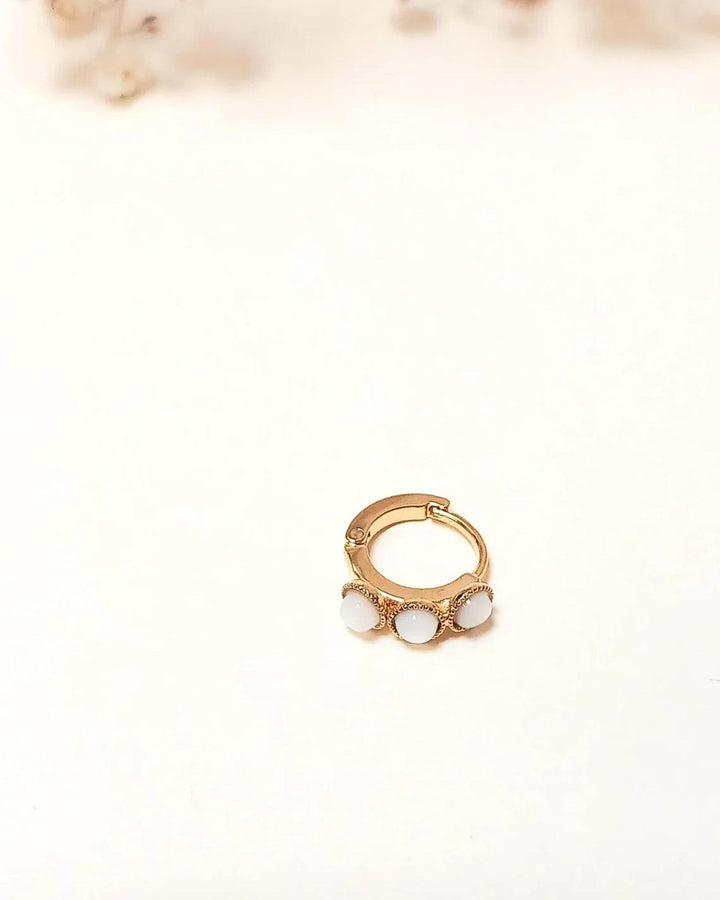 Créoles nano Lia, Nacre Blanche, Fabien Ajzenberg