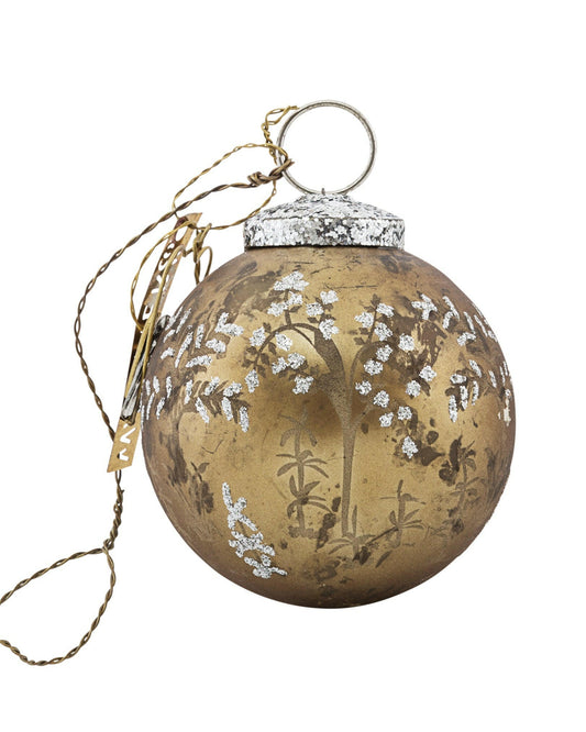 Décoration de Noël, Boule forêt doré.