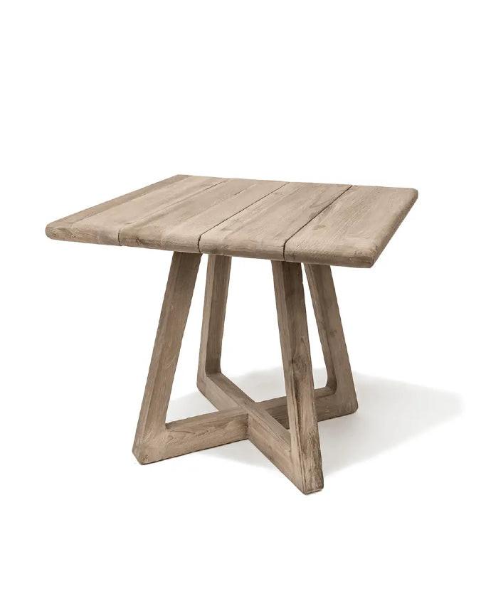 Table Bistro Dennis, Teak naturel, Gommaire