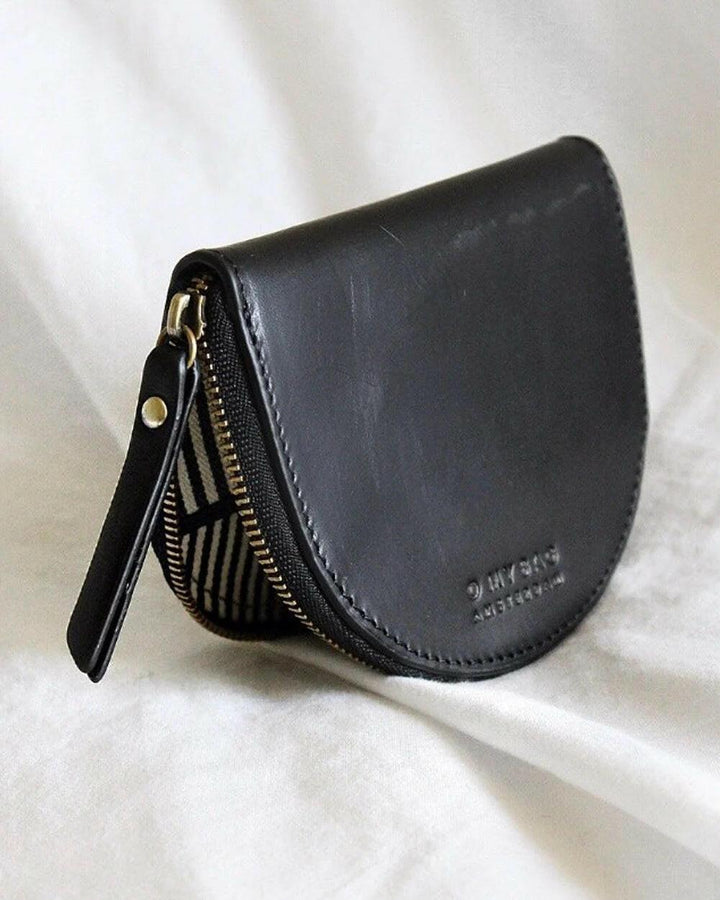 Mini portefeuille demi-lune Laura noir O My Bag