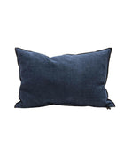 Vice Versa Black Line Chenille Soft Washed Cushion, Indigo / Bourdon Indigo