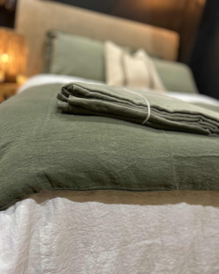 Edredon en lin, Kaki.