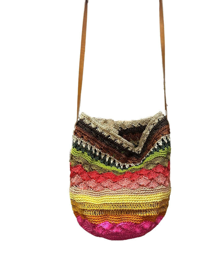 Sac en bandoulière en sisal Multicolors, PAO Maison