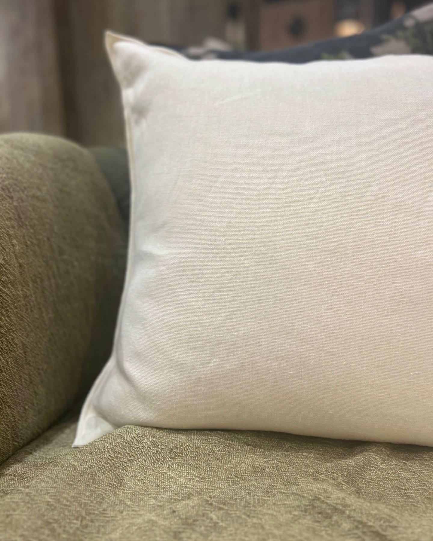 Coussin Vice Versa Black Line en Lin Stone Washed Crème, Maison de Vacances