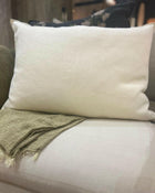 Vice Versa Stone Washed Linen Cushion, Cream, Cream Flange